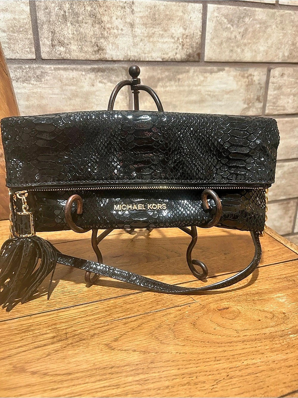 Michael Kors Weston Foldover Clutch Black
